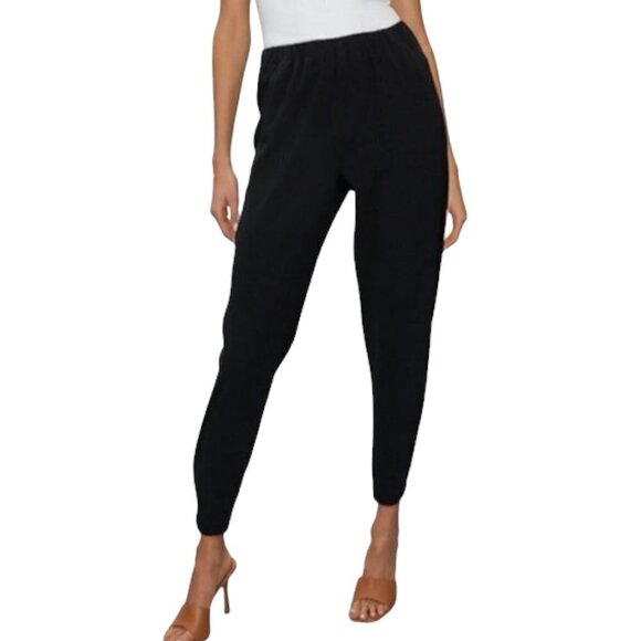 Aritzia Babaton Finch Jogger Pants Ankle Zip Casual Black Medium - Picture 1 of 7